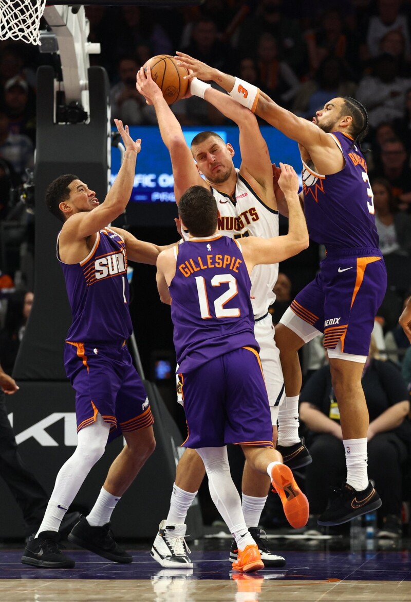 约柯奇准大三元领军 掘金三分雨射下兵疲马困太阳