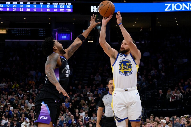 格林得分挂鸭蛋没差！勇士三分雨狂轰140分轻取爵士