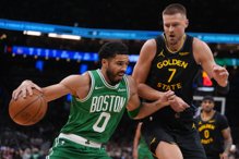 不给波尔辛吉斯面子 泰托姆、布朗合轰56分大胜勇士