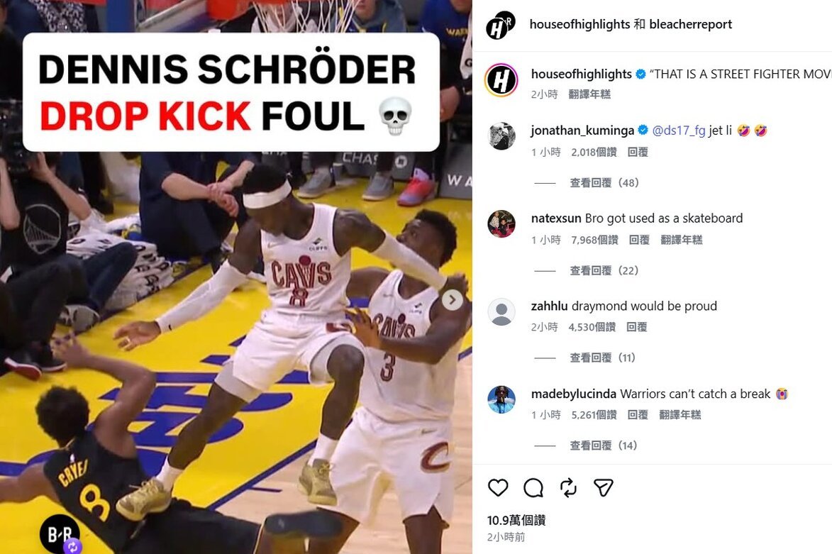 施罗德用「无影脚」踢飞勇士小将 库明加笑回：李连杰