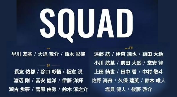 日本公布世界杯26人名单：久保建英领衔