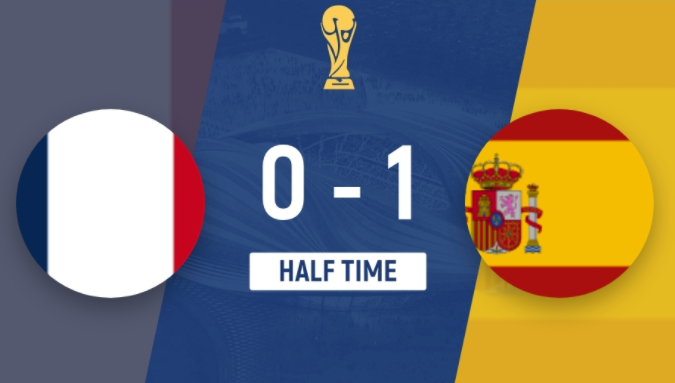 半场-西班牙1-0法国 半场-西班牙1-0法国