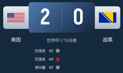 美国2-0波黑:巴洛贡破门后染红,蒂尔曼锁定胜局 美国2-0波黑:巴洛贡破门后染红,蒂尔曼锁定胜局