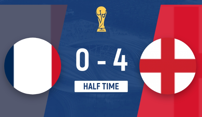 半场-英格兰暂4-0法国 赖斯远射闪击+ 半场-英格兰暂4-0法国 赖斯远射闪击+